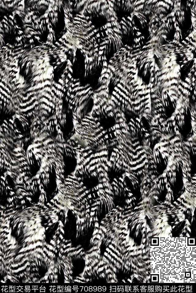 抽象貂毛纹理印花时尚潮流女装裙子印花欧美大牌复古女装夹克外套印花数码印花华亿平台下载（图片编号: 708989） - 瓦栏（Walan）