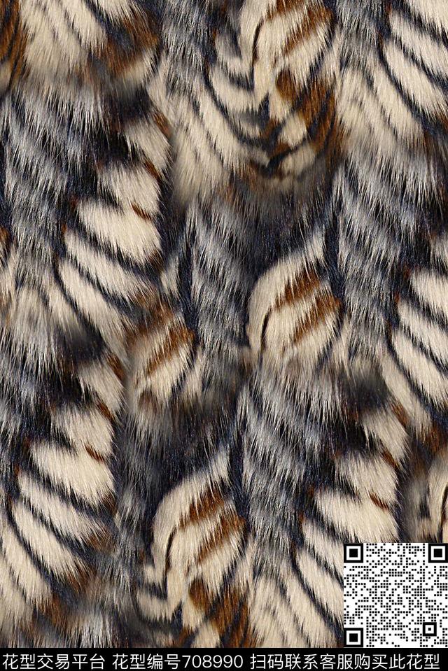 抽象貂毛纹理印花时尚潮流女装裙子印花欧美大牌复古女装夹克外套印花数码印花华亿平台下载（图片编号: 708990） - 瓦栏（Walan）