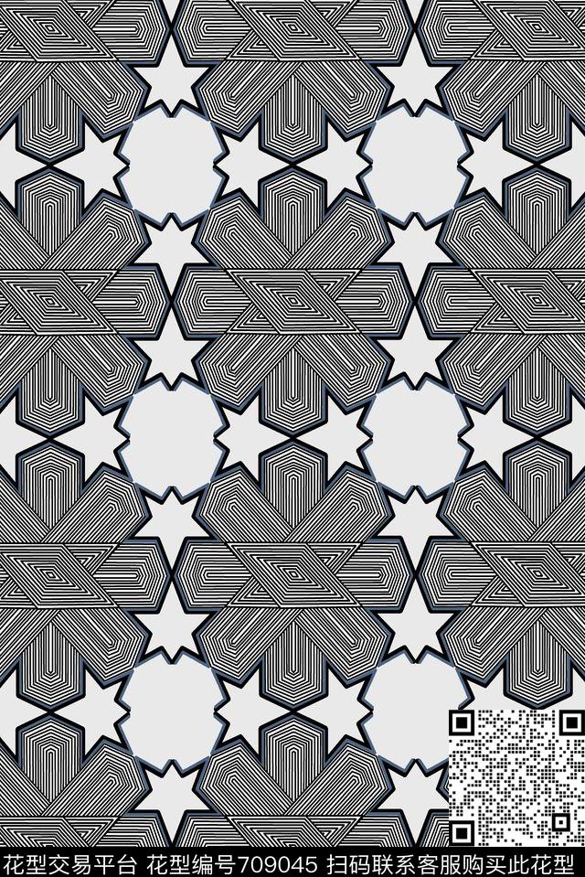 男装休闲风不规则几何传统印花华亿平台下载（图片编号: 709045） - 瓦栏（Walan）