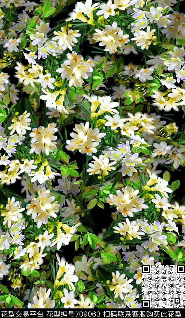 花卉玉兰花女装数码印花华亿平台下载（图片编号: 709063） - 瓦栏（Walan）