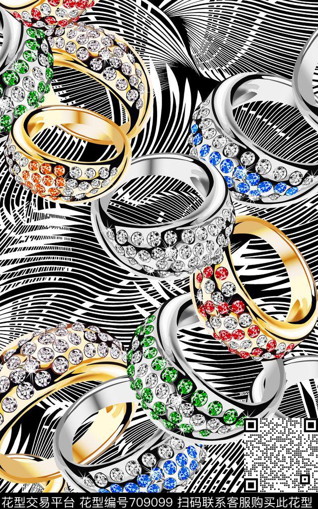 珠宝戒指斑马纹数码印花华亿平台下载（图片编号: 709099） - 瓦栏（Walan）