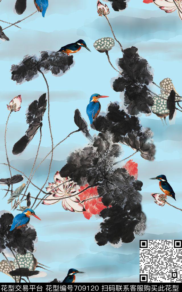 洋阳---民族风水墨画中国画数码印花华亿平台下载（图片编号: 709120） - 瓦栏（Walan）