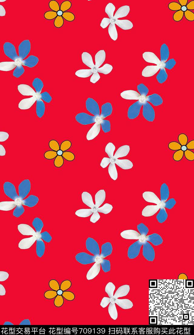 小花满版乱花小碎花传统印花华亿平台下载（图片编号: 709139） - 瓦栏（Walan）