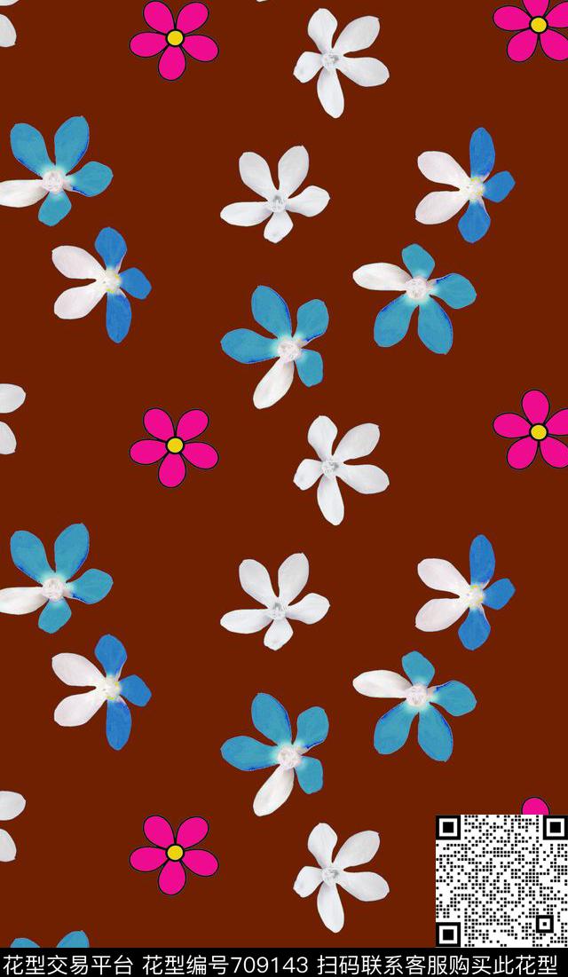 小花满版乱花小碎花传统印花华亿平台下载（图片编号: 709143） - 瓦栏（Walan）