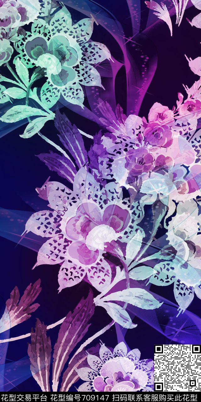 东南亚波西米亚花卉数码印花华亿平台下载（图片编号: 709147） - 瓦栏（Walan）