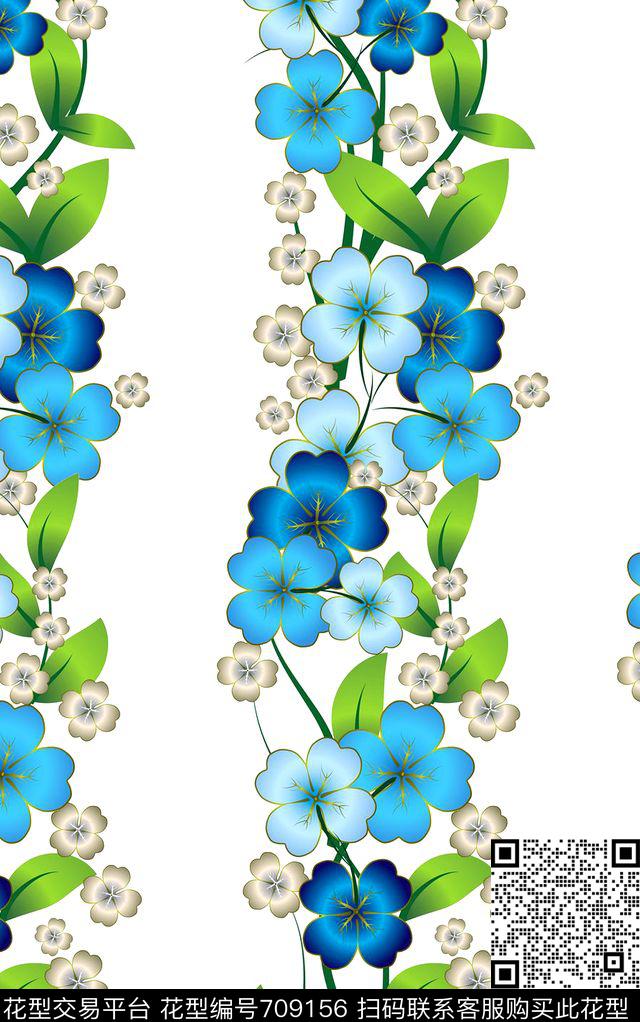 花珠宝碎花数码印花华亿平台下载（图片编号: 709156） - 瓦栏（Walan）