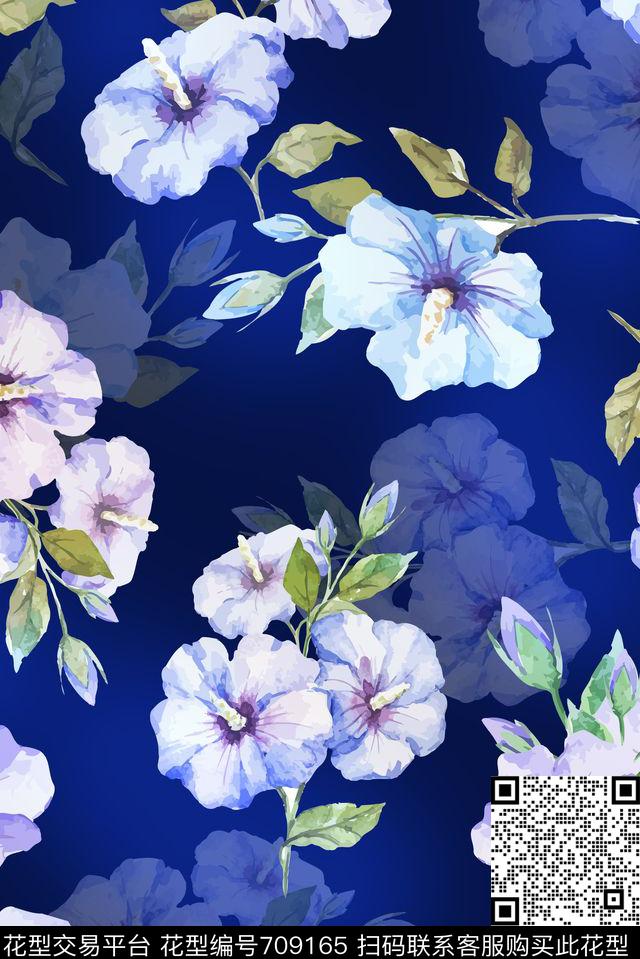 花卉女装朦胧数码印花华亿平台下载（图片编号: 709165） - 瓦栏（Walan）