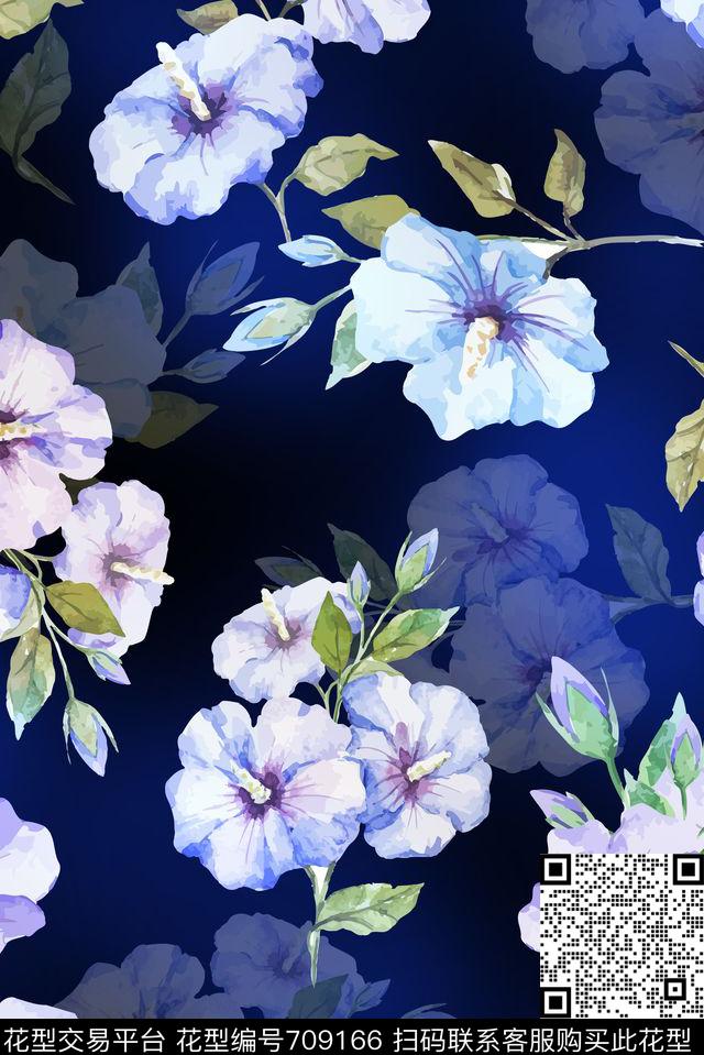 花卉女装朦胧数码印花华亿平台下载（图片编号: 709166） - 瓦栏（Walan）