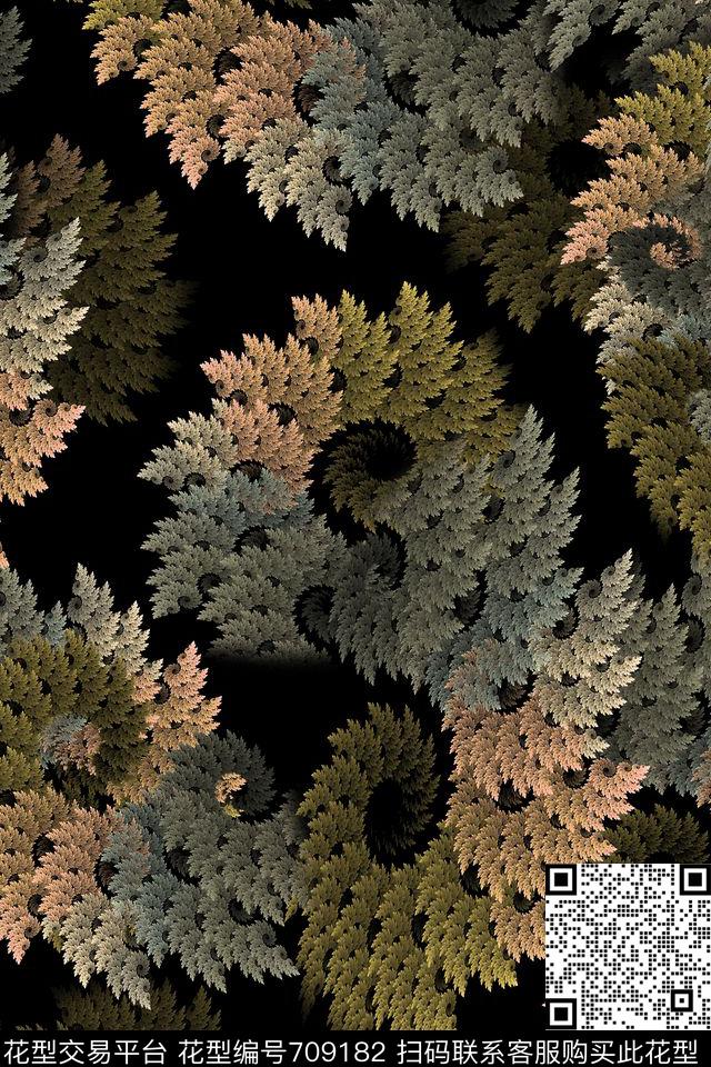 抽象肌理女装数码印花华亿平台下载（图片编号: 709182） - 瓦栏（Walan）