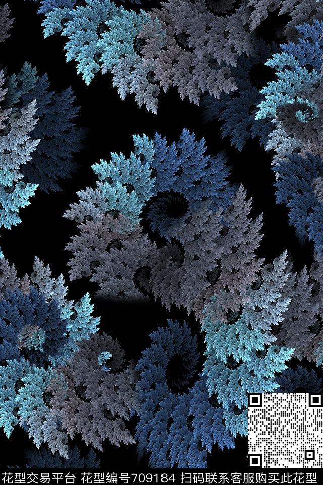 抽象肌理女装数码印花华亿平台下载（图片编号: 709184） - 瓦栏（Walan）