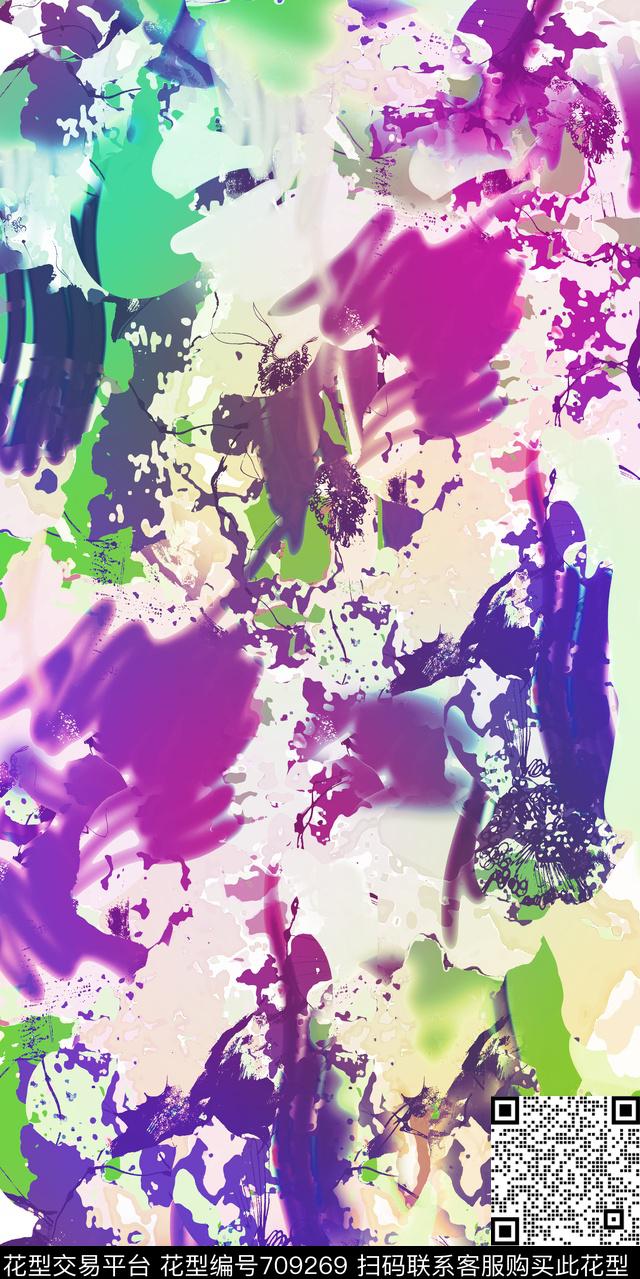 抽象色块肌理数码印花华亿平台下载（图片编号: 709269） - 瓦栏（Walan）