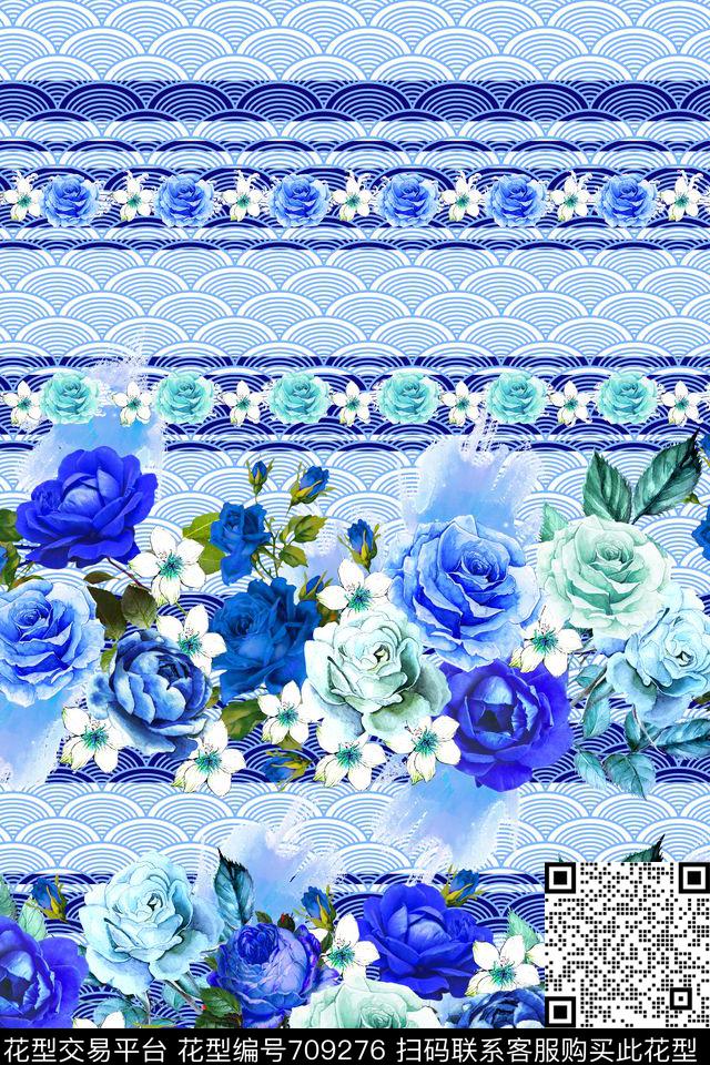 条纹横条MAX-女装花卉数码印花华亿平台下载（图片编号: 709276） - 瓦栏（Walan）