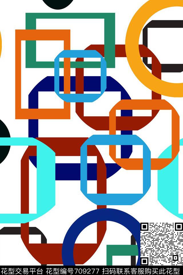 菱形方格几何数码印花华亿平台下载（图片编号: 709277） - 瓦栏（Walan）