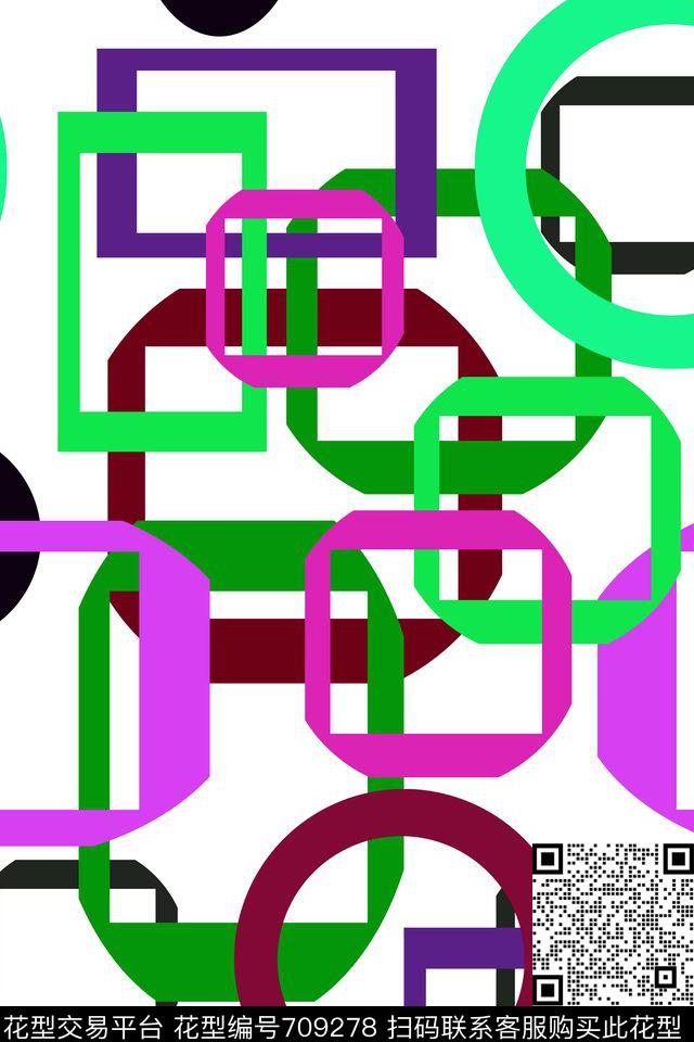 菱形方格几何数码印花华亿平台下载（图片编号: 709278） - 瓦栏（Walan）