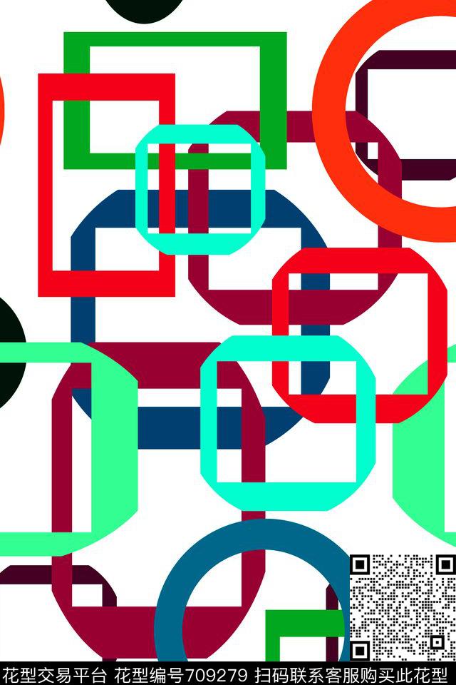 菱形方格几何数码印花华亿平台下载（图片编号: 709279） - 瓦栏（Walan）