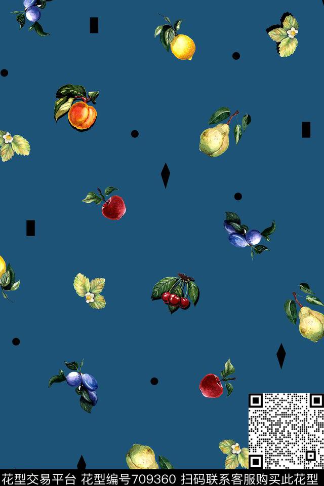 水果女装休闲风数码印花华亿平台下载（图片编号: 709360） - 瓦栏（Walan）