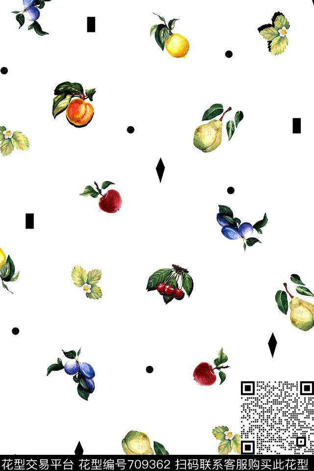水果女装休闲风数码印花华亿平台下载（图片编号: 709362） - 瓦栏（Walan）