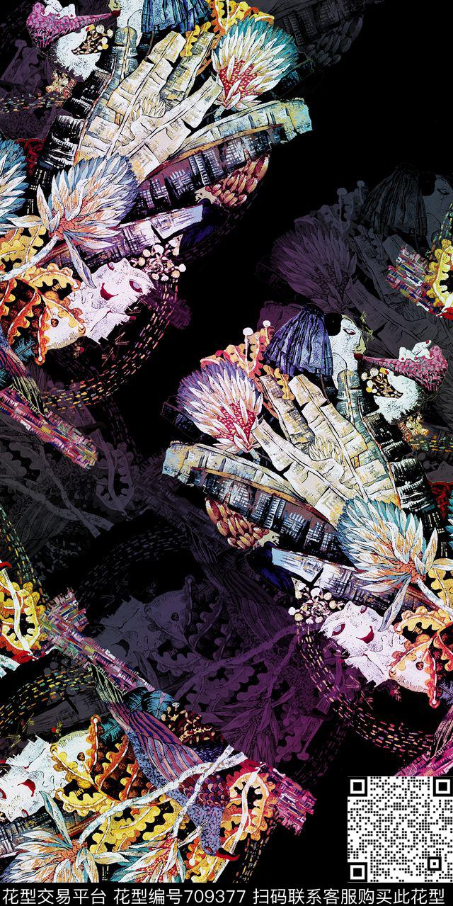 东南亚民族风中国风数码印花华亿平台下载（图片编号: 709377） - 瓦栏（Walan）