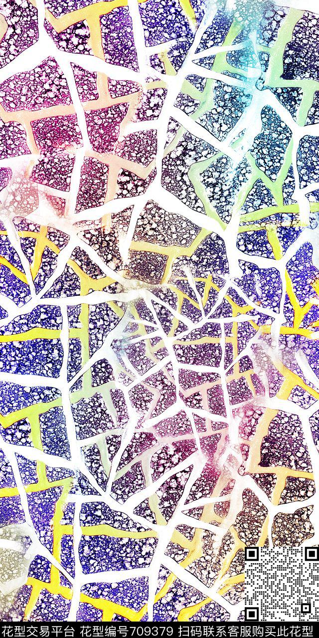 色块抽象肌理数码印花华亿平台下载（图片编号: 709379） - 瓦栏（Walan）