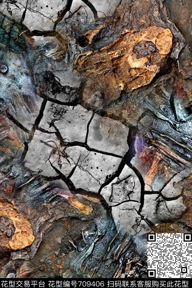 抽象几何拼接数码印花华亿平台下载（图片编号: 709406） - 瓦栏（Walan）