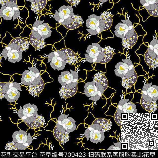 乱花小碎花花朵传统印花华亿平台下载（图片编号: 709423） - 瓦栏（Walan）