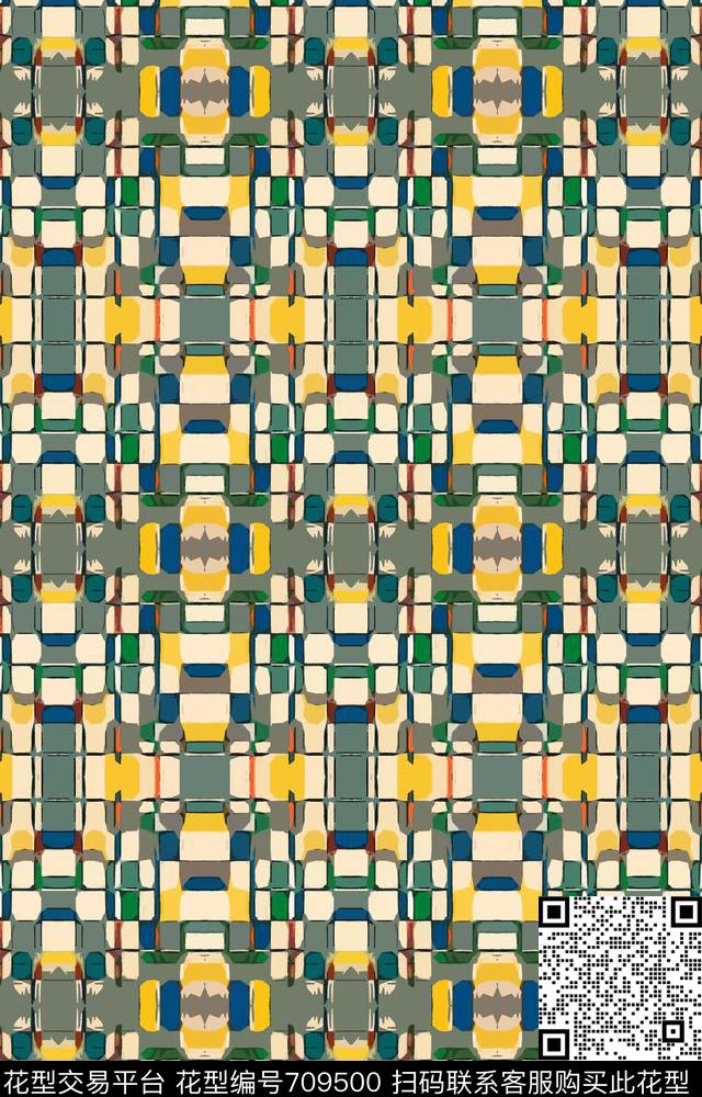 几何图案几何拼贴方格数码印花华亿平台下载（图片编号: 709500） - 瓦栏（Walan）