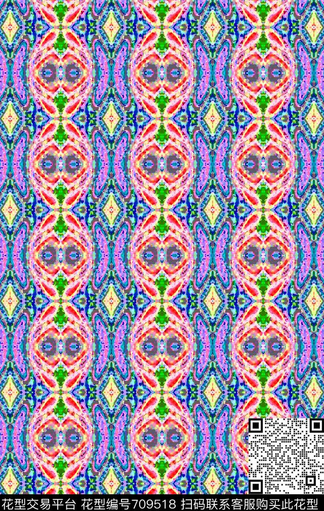 条纹图案竖条条纹混搭数码印花华亿平台下载（图片编号: 709518） - 瓦栏（Walan）