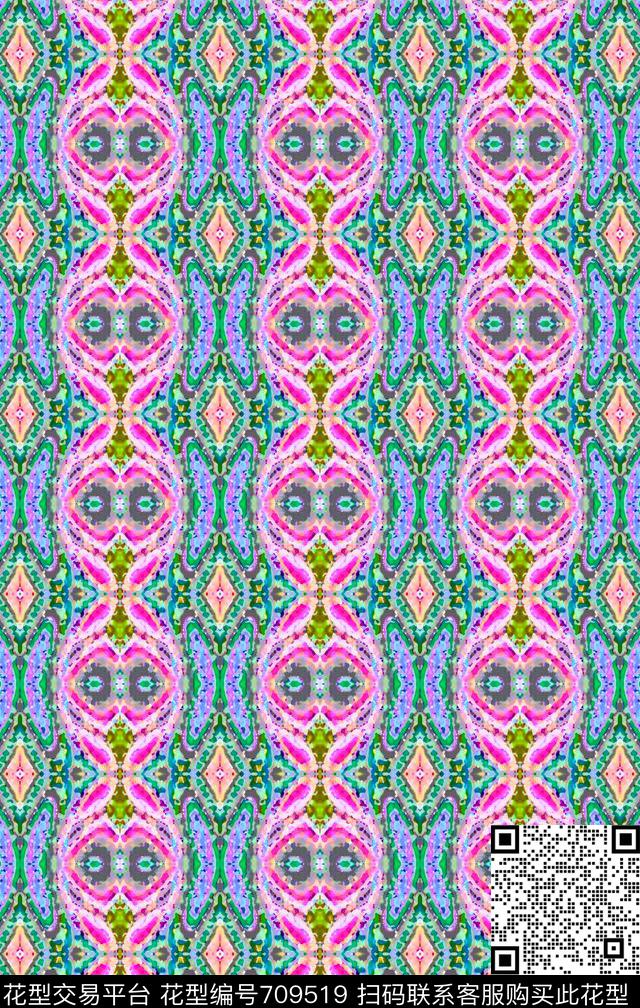 条纹图案竖条条纹混搭数码印花华亿平台下载（图片编号: 709519） - 瓦栏（Walan）