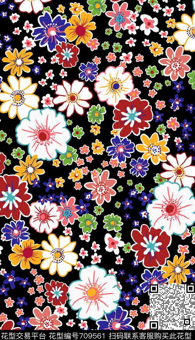 花朵矢量花民族小碎花传统印花华亿平台下载（图片编号: 709561） - 瓦栏（Walan）