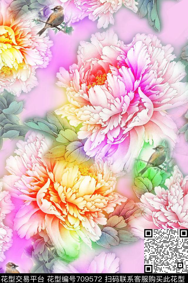 女装花朵牡丹数码印花华亿平台下载（图片编号: 709572） - 瓦栏（Walan）