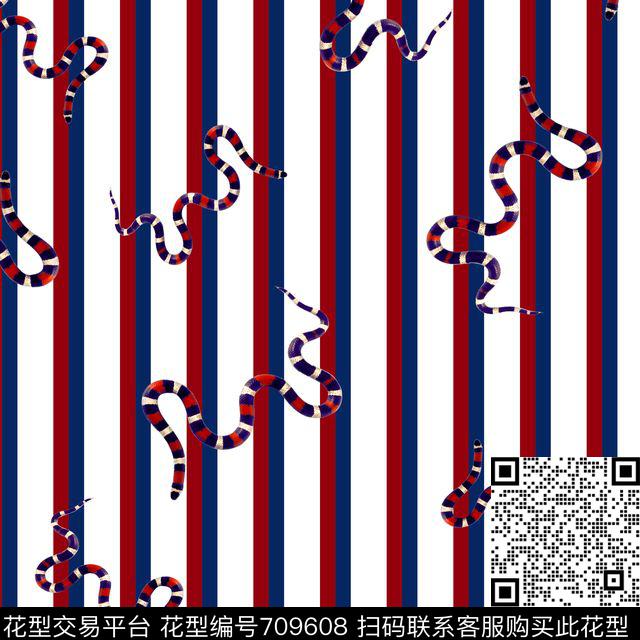 时尚几何蛇数码印花华亿平台下载（图片编号: 709608） - 瓦栏（Walan）