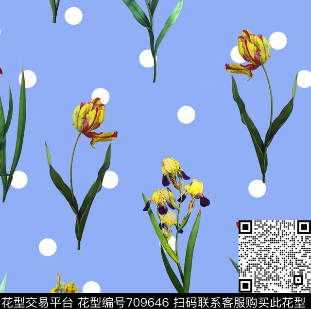 大方时尚花卉数码印花华亿平台下载（图片编号: 709646） - 瓦栏（Walan）