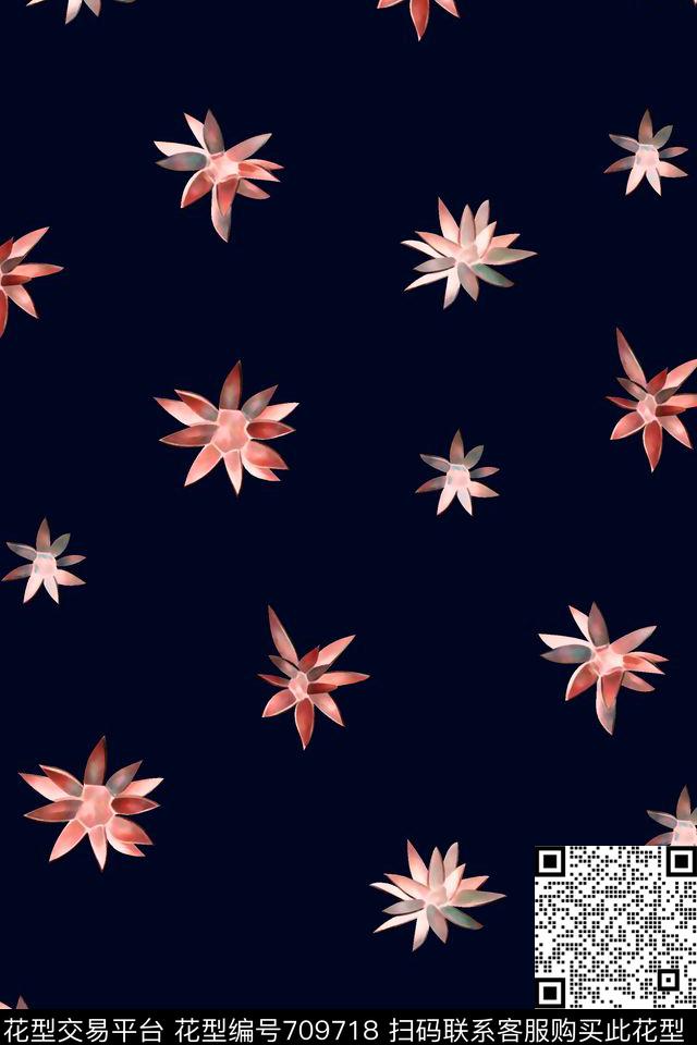 抽象手绘满版花卉最新高清数码水彩花卉时尚潮流大牌欧美风女装花卉数码印花华亿平台下载（图片编号: 709718） - 瓦栏（Walan）