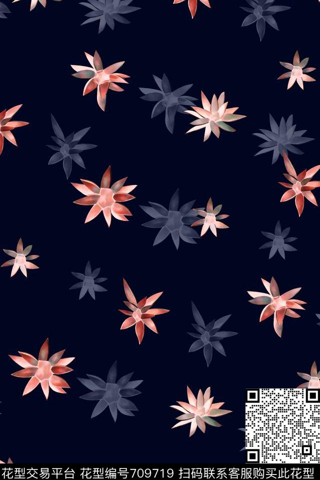 抽象手绘满版花卉最新高清数码水彩花卉时尚潮流大牌欧美风女装花卉数码印花华亿平台下载（图片编号: 709719） - 瓦栏（Walan）