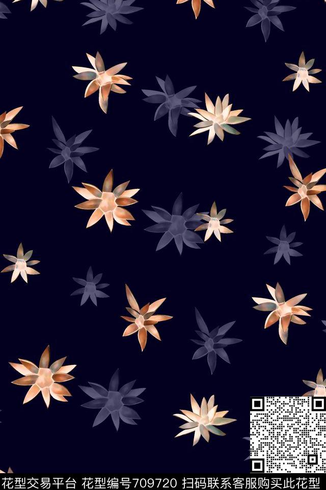 抽象手绘满版花卉最新高清数码水彩花卉时尚潮流大牌欧美风女装花卉数码印花华亿平台下载（图片编号: 709720） - 瓦栏（Walan）