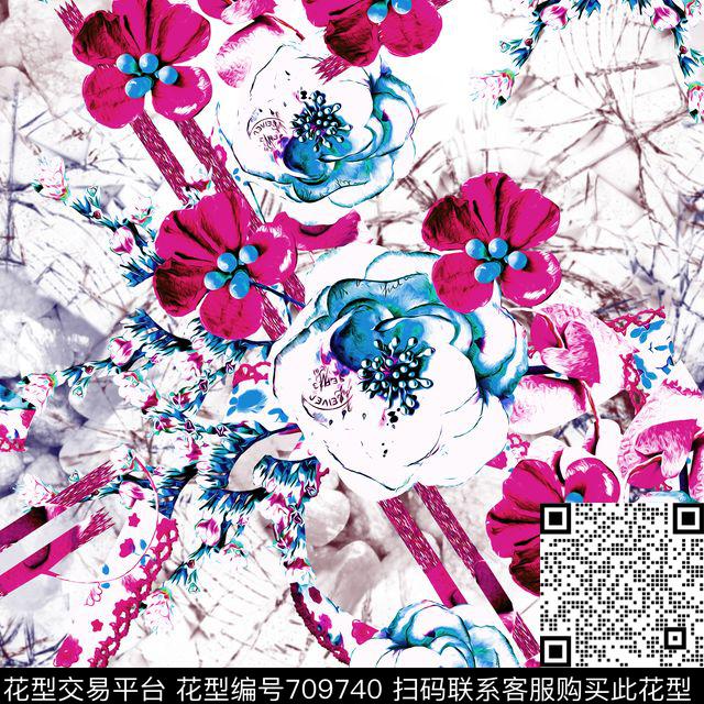 女装连衣裙外套T恤抽象抽象裂波浪底纹数码印花华亿平台下载（图片编号: 709740） - 瓦栏（Walan）