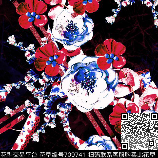 女装连衣裙外套T恤抽象抽象裂波浪底纹数码印花华亿平台下载（图片编号: 709741） - 瓦栏（Walan）