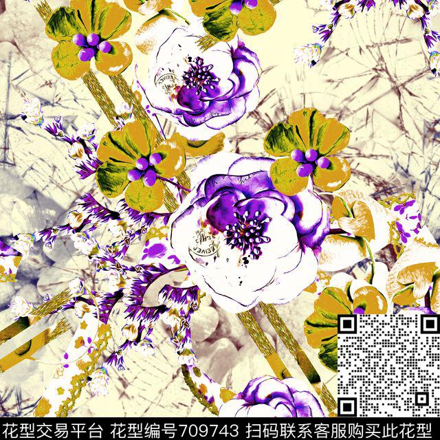 女装连衣裙外套T恤抽象抽象裂波浪底纹数码印花华亿平台下载（图片编号: 709743） - 瓦栏（Walan）