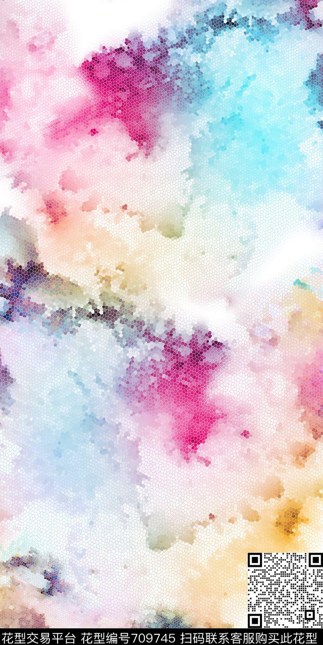 色块抽象马赛克数码印花华亿平台下载（图片编号: 709745） - 瓦栏（Walan）