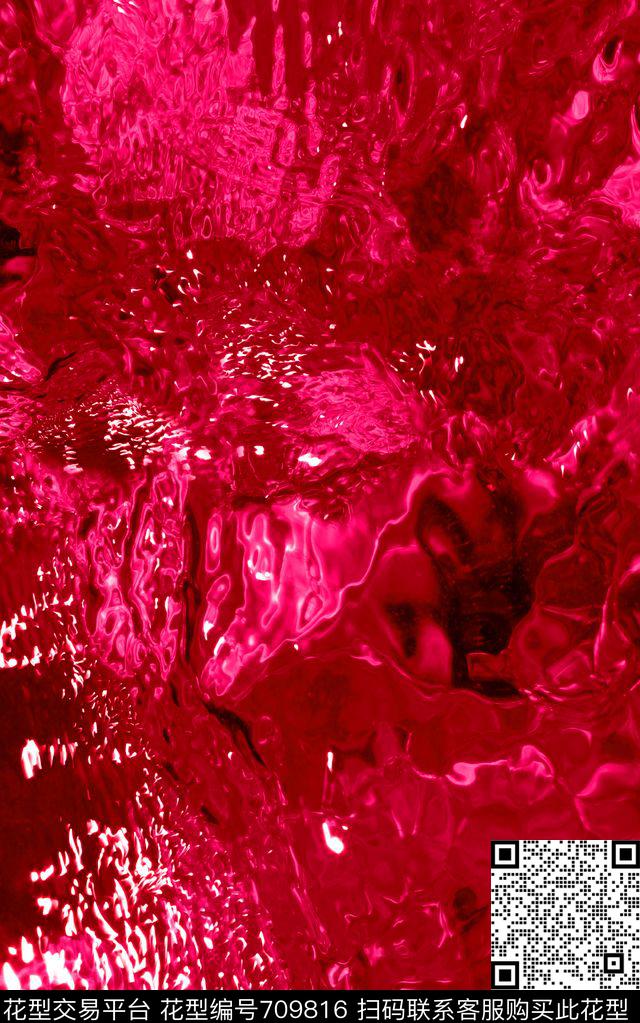 MAX-热带风情蓝色抽象水纹趣味波纹传统印花华亿平台下载（图片编号: 709816） - 瓦栏（Walan）