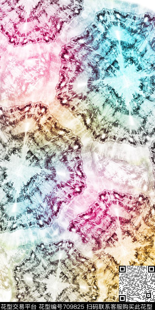 肌理抽象色块数码印花华亿平台下载（图片编号: 709825） - 瓦栏（Walan）