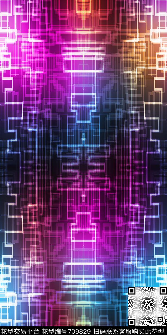 肌理线条抽象数码印花华亿平台下载（图片编号: 709829） - 瓦栏（Walan）
