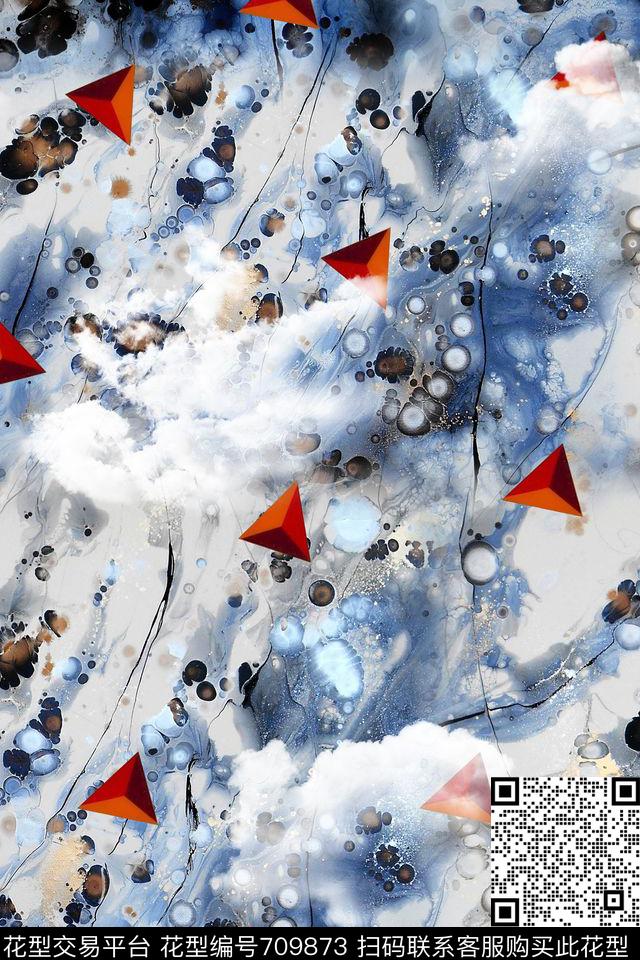 几何肌理云层数码印花华亿平台下载（图片编号: 709873） - 瓦栏（Walan）