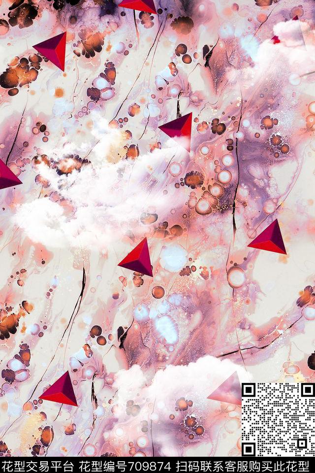 几何肌理云层数码印花华亿平台下载（图片编号: 709874） - 瓦栏（Walan）