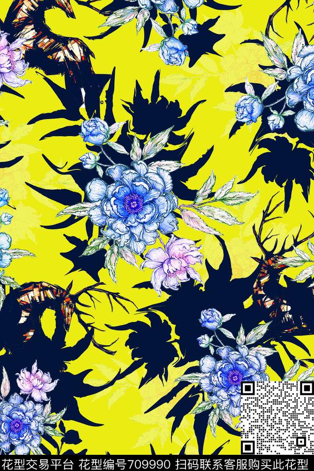 花卉女装小碎花数码印花华亿平台下载（图片编号: 709990） - 瓦栏（Walan）
