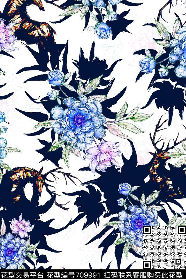 花卉女装小碎花数码印花华亿平台下载（图片编号: 709991） - 瓦栏（Walan）