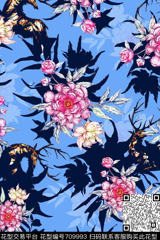 花卉女装小碎花数码印花华亿平台下载（图片编号: 709993） - 瓦栏（Walan）