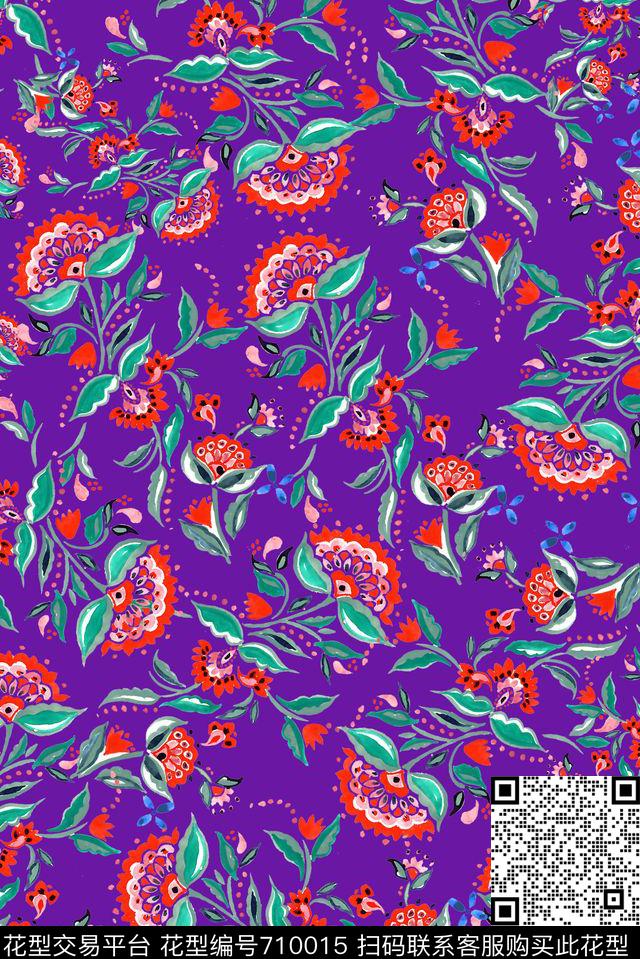 小碎花花卉女装传统印花华亿平台下载（图片编号: 710015） - 瓦栏（Walan）