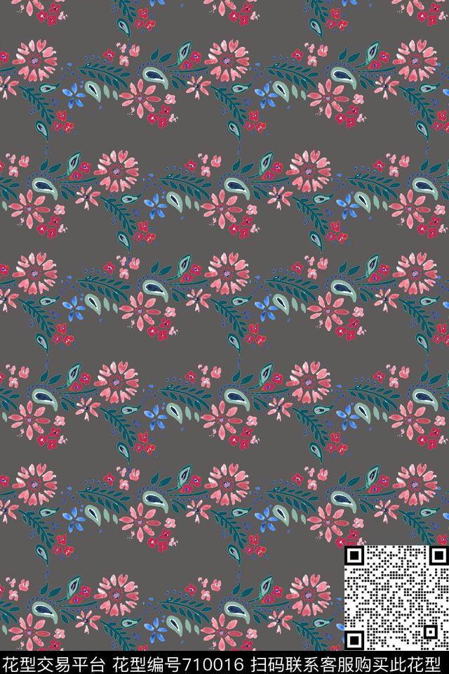 小碎花花卉女装传统印花华亿平台下载（图片编号: 710016） - 瓦栏（Walan）