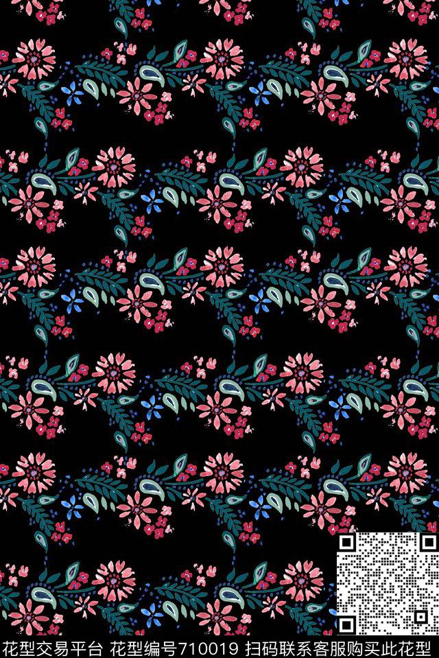 小碎花花卉女装传统印花华亿平台下载（图片编号: 710019） - 瓦栏（Walan）